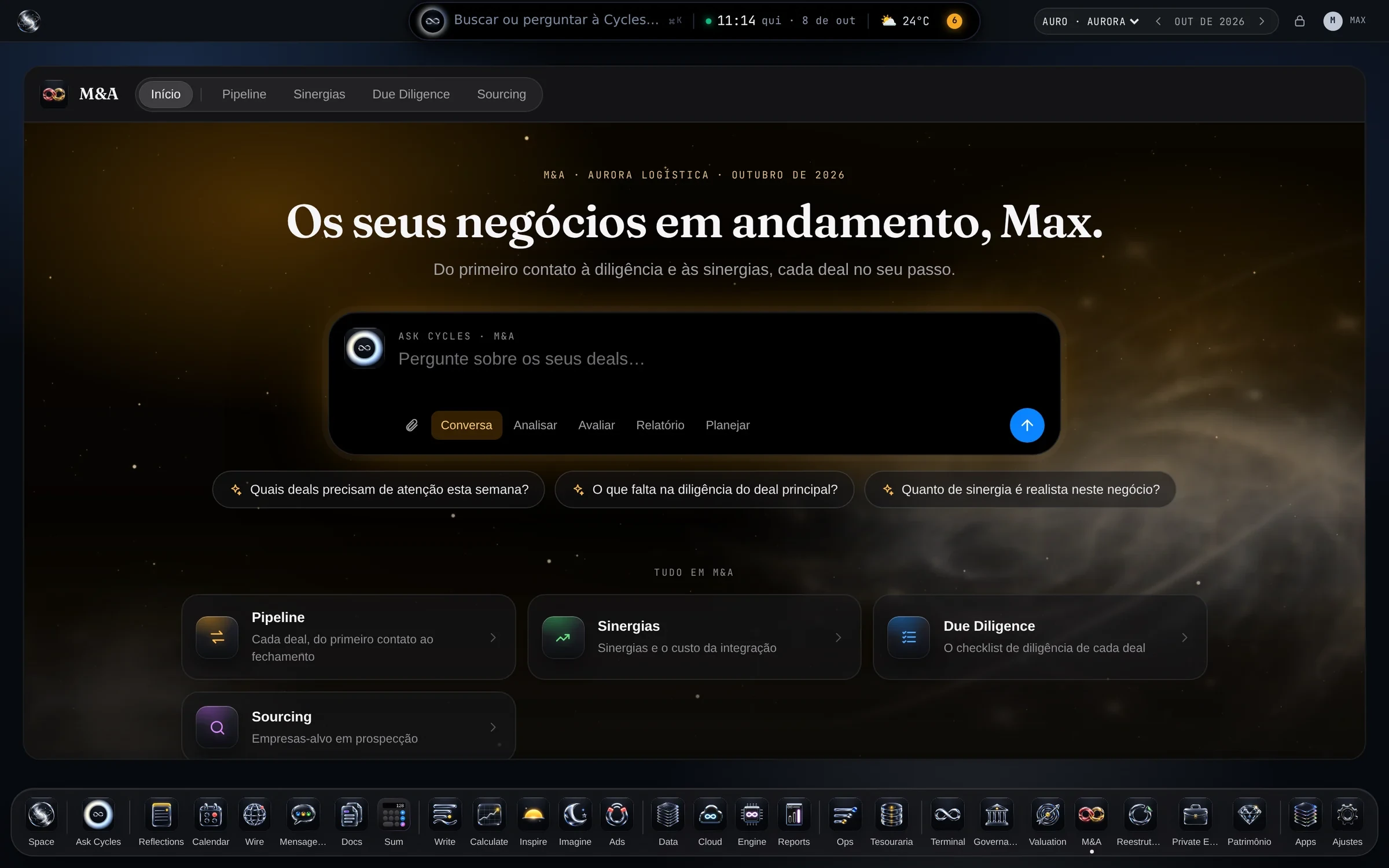 M&A — O início do app, com a Aurora Logística