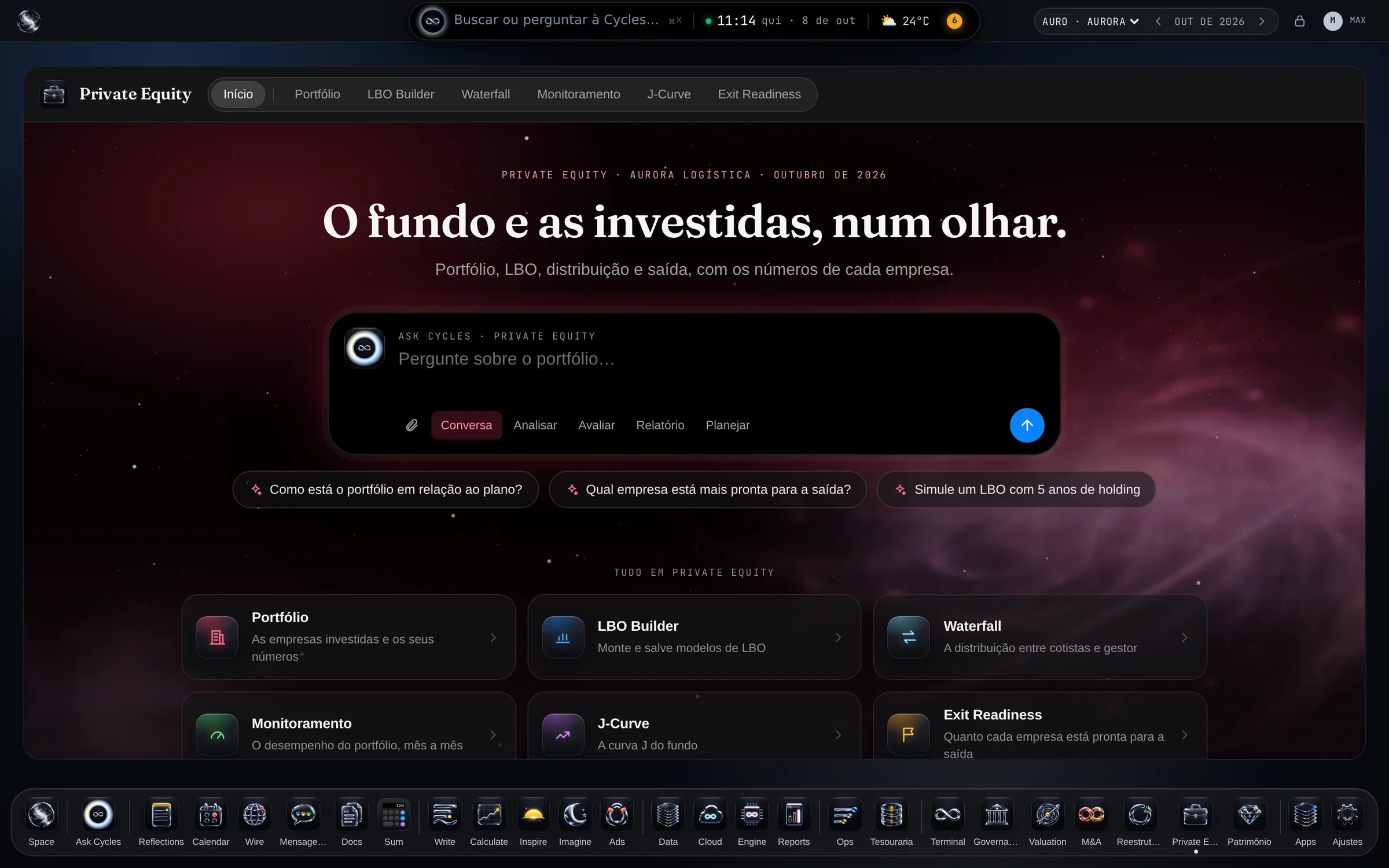 PE & Investors — O início do app, com a Aurora Logística