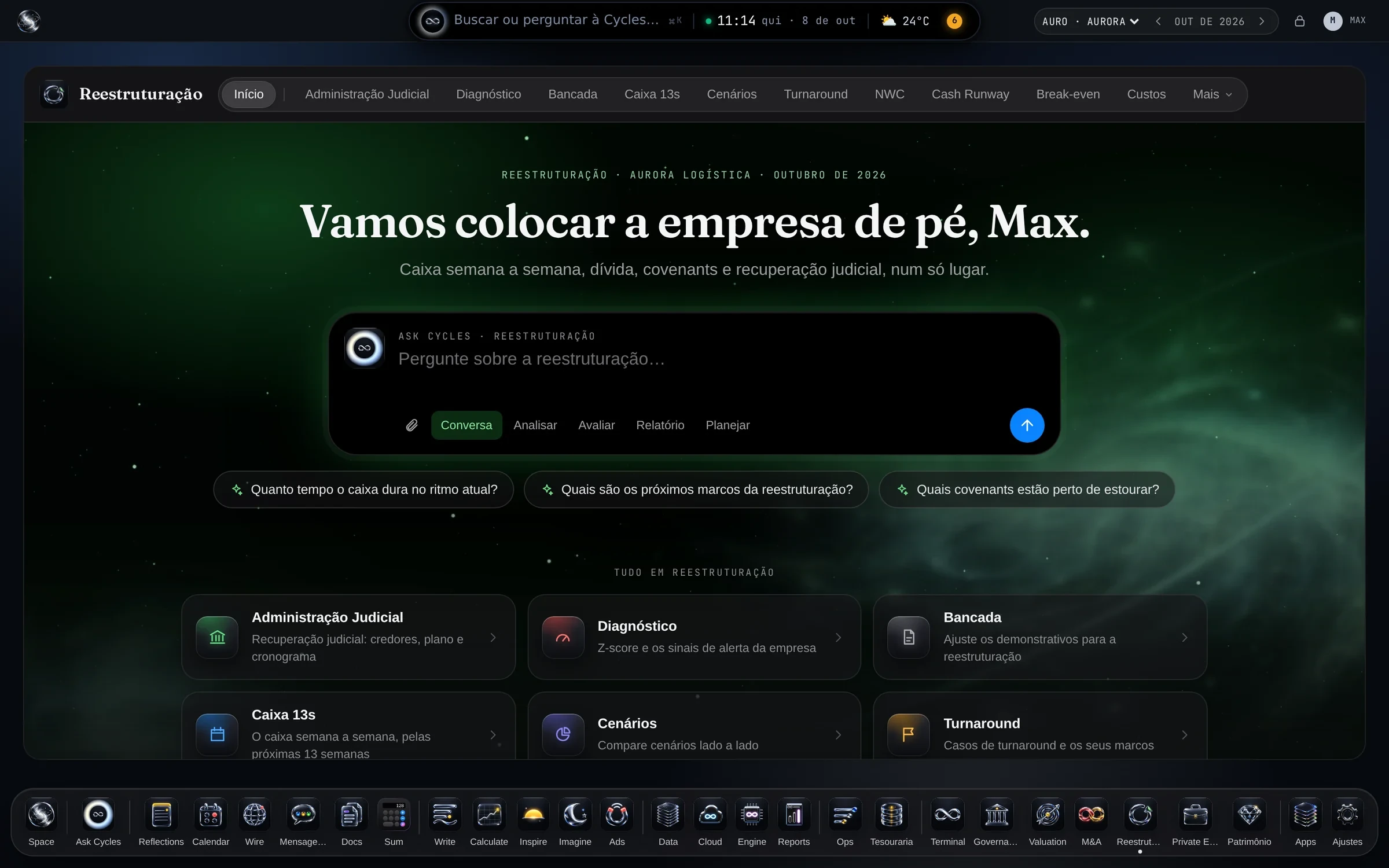 Restructuring & Turnaround — O início do app, com a Aurora Logística